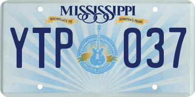 MS license plate YTP037
