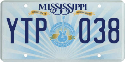 MS license plate YTP038
