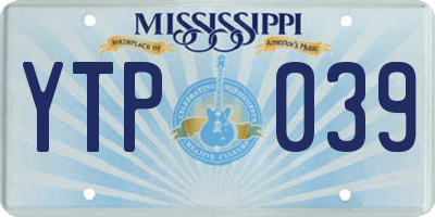 MS license plate YTP039