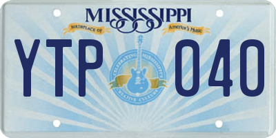 MS license plate YTP040