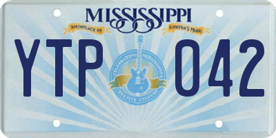 MS license plate YTP042