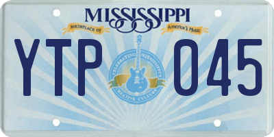 MS license plate YTP045