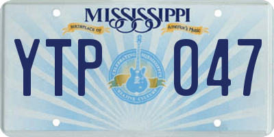 MS license plate YTP047