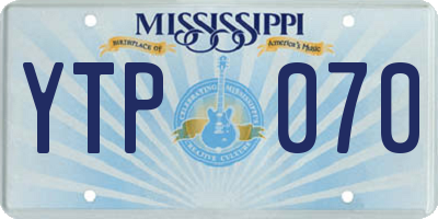 MS license plate YTP070