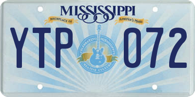 MS license plate YTP072