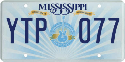 MS license plate YTP077