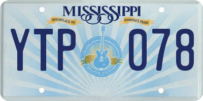 MS license plate YTP078