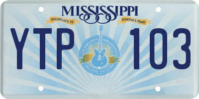 MS license plate YTP103