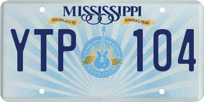 MS license plate YTP104