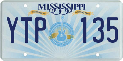 MS license plate YTP135