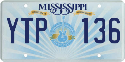 MS license plate YTP136