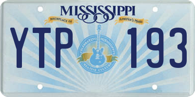 MS license plate YTP193