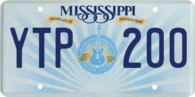 MS license plate YTP200