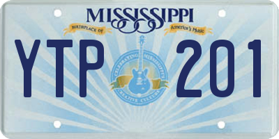 MS license plate YTP201