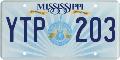 MS license plate YTP203