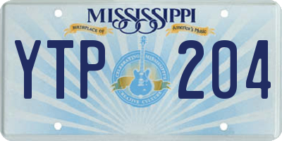 MS license plate YTP204