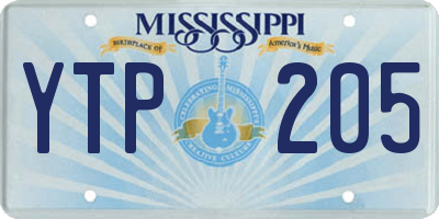MS license plate YTP205