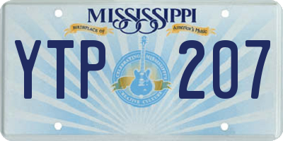 MS license plate YTP207