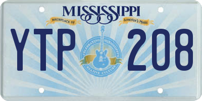MS license plate YTP208