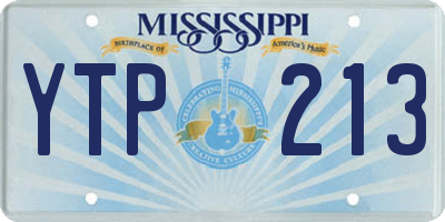 MS license plate YTP213