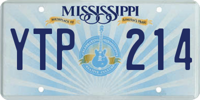 MS license plate YTP214