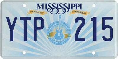 MS license plate YTP215