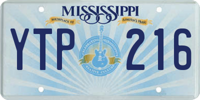 MS license plate YTP216