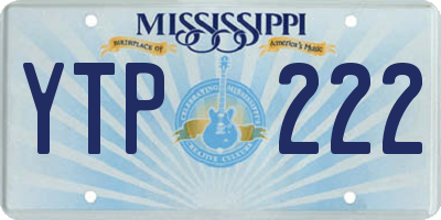 MS license plate YTP222