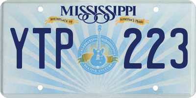 MS license plate YTP223