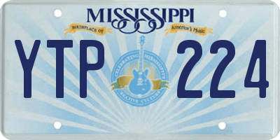 MS license plate YTP224