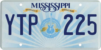 MS license plate YTP225