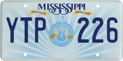 MS license plate YTP226