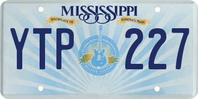 MS license plate YTP227