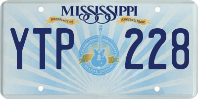 MS license plate YTP228