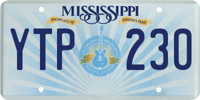 MS license plate YTP230