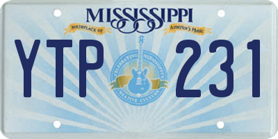 MS license plate YTP231