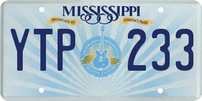 MS license plate YTP233