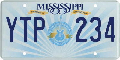 MS license plate YTP234