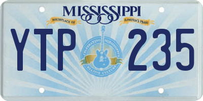 MS license plate YTP235