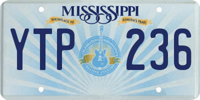 MS license plate YTP236