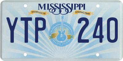MS license plate YTP240