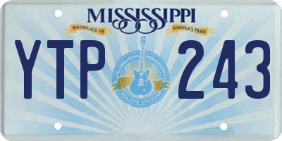 MS license plate YTP243