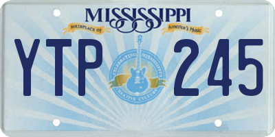 MS license plate YTP245