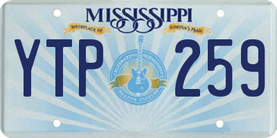 MS license plate YTP259