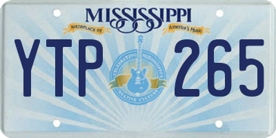 MS license plate YTP265