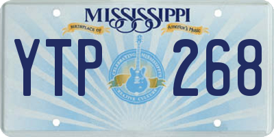 MS license plate YTP268