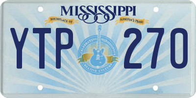 MS license plate YTP270