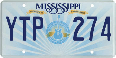 MS license plate YTP274