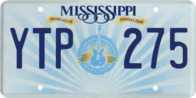 MS license plate YTP275