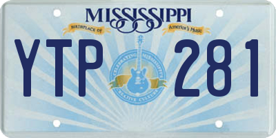 MS license plate YTP281